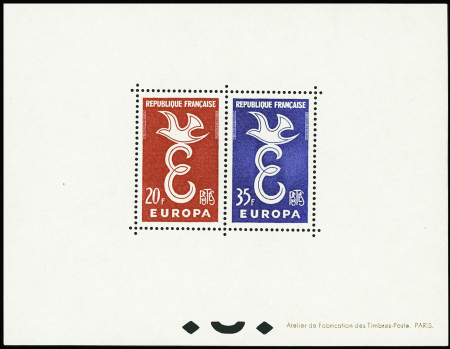 N°1173/74 Bloc spécial des timbres Europa 1958, TB