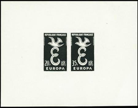 N°1173/74 BF non dentelé en noir, gommé, des timbres