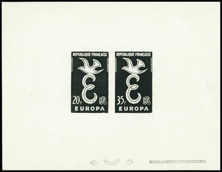 N°1173/74 BF non dentelé en noir, gommé, des timbres