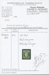 N°2 15c vert, neuf (*), TB. Certificat Calves