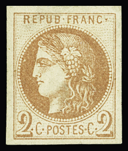 N°40Ab 2c brun-rouge, report 1, neuf *, TB. Signé Calves