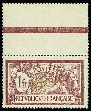 N°121b 1f lie-de-vin et olive centre déplacé, Bdf,