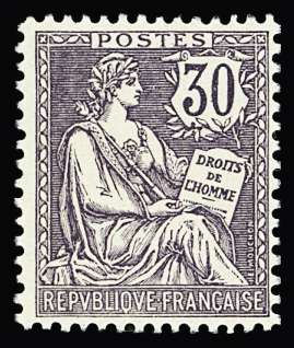 N°128 30c violet-noir, neuf sans gomme, TB