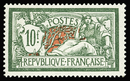 N°207 10f vert et rouge, neuf **, TB. Signé Calves