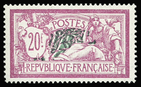 N°208 20f lilas-rose et vert-bleu, TB centré, neuf