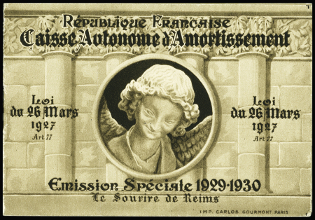 N°256-C 1 1f50 + 3f50 Sourire de Reims en carnet de