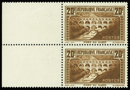 N°262f  20f Pont du Gard type IIA et IIB se tenant