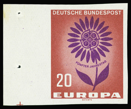 ALLEMAGNE n°446U, Timbre Europa Allemagne 1964, 20pf,