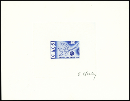 N°1456 Superbe épreuve d'artiste bleue signée, avec