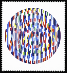N°2113b 4fr Yaacov Agam, variété couleur noir omise,