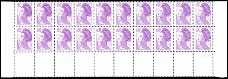 N°2184c 50c violet papier couché sans phosphore grand