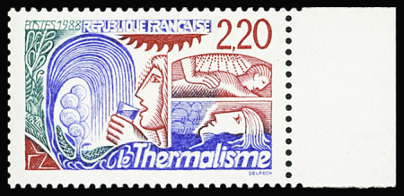 N°2556a 2f20 thermalisme, variété 2 f 20 ROUGE au lieu