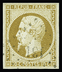 N°9 10c bistre-jaune obl. PC 131 d'Arles-sur-Rhone
