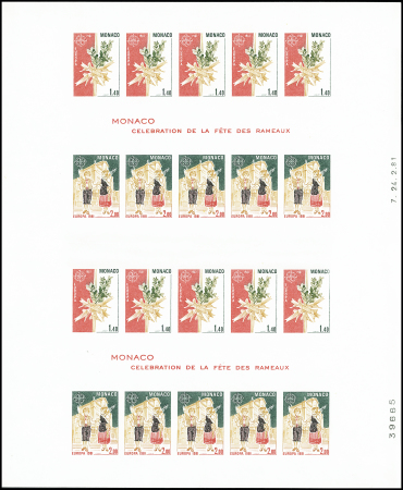 MONACO BF n°19a de Monaco de 1981, non dentelé en feuille