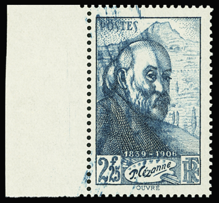 N°421 2f25 Paul Cézanne, variété impression maculée,