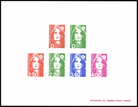 N°2711/2712 + 2714/2717 "Marianne du Bicentenaire"