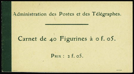 N°111-C 1, 5c vert en carnet de 40 timbres, neuf **,