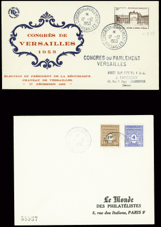 1953, Lot de 25 plis de l'élection de René Coty (17