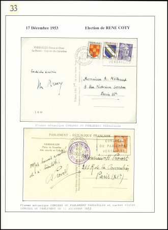 1953, Lot de 25 plis de l'élection de René Coty (17