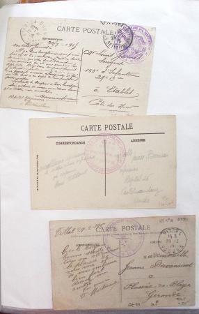 1914-18, 777 plis : commissions de gare, hopitaux temporaires,