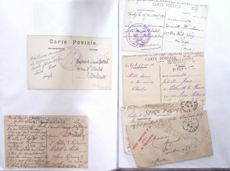 1914-18, 777 plis : commissions de gare, hopitaux temporaires,