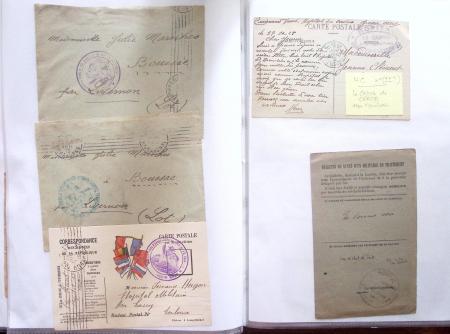 1914-18, 777 plis : commissions de gare, hopitaux temporaires,