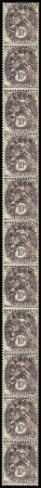N°46 10c violet préo. en bande verticale de 11, neuf