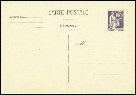 N°363-CPRP 1 55c violet avec réponse payée, neuf