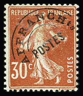 N°58 30c rouge, variété impression recto-verso, neuf