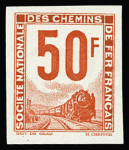 N°38A/38B 50f rouge, 50f vert foncé non dentelés, neuf
