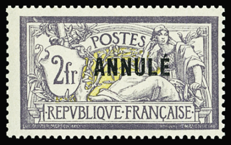 N°122-CI 1 2f violet et jaune surchargé "Annulé", neuf