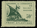 N°8 50c vert foncé sur vert pâle et n°9 brun-lilas