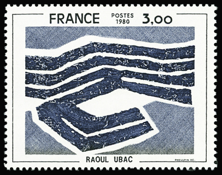 N°2075b 3f Raoul Ubac, variété COULEUR BEIGE OMISE.