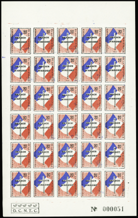 LYON N°1 20c tricolore "France d'abord" en feuille
