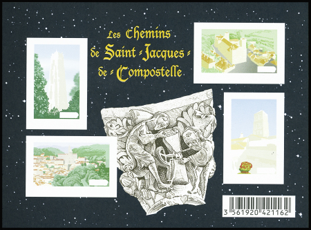 N°4641/4644 Chemins de St-Jacques, feuillet des 4 valeurs,