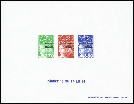 N°650/652 "Marianne du 14 juillet" bloc gommé collectif