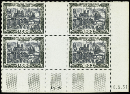 N°51 1000f  Paris, variété sans la surcharge 500f.