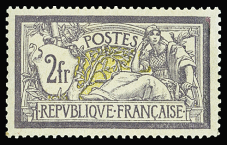N°122 2f violet et jaune, très bien centré, neuf **,