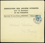 N°548 obl Périgueux Dordogne (18.12.44) sur circulaire à en-tête "Association des anciens internés par la Gestapo et ses complices". TB