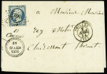 N°10 obl PC 962 + cursive "11 Cornus" + T15 Millau (1854) + dateur B sur lettre. TB