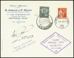 20/26 - 10 - 36 Paris - Saïgon, course aérienne interrompue à Karachi, lettre avec double affranchissement France n°283 + Inde anglaise n°113