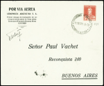 12.9.1929 Comodoro Rivadavia - Buenos Aires (Muller n°46 Argentine) avec signature de Paul Vachet. RR et TB