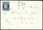 N°4 obl. Grille + cursive "53 Maxey sur vaise" sur lettre pour Bar-le-Duc, certificat JF Brun. Sup