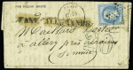 N°29 obl étoile 2 + CAD "Paris R. St Lazare" (28 janv 71) sur Gazette des Absents n°33 du 28 janv 71 pour Airaines Somme (arrivée 14 fev) avec griffe