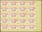 1915 Les 3 timbres-monnaie de Côte-d'ivoire en 3 feuilles
