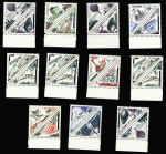 N°453/472 et PA 61/62 avec surcharge inversée bleue
