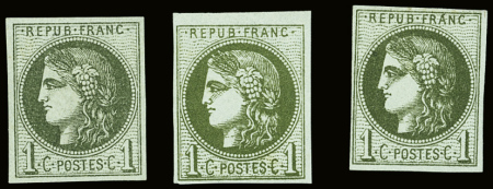 N°39A, 39B et 39C, reports 1, 2 et 3, neuf */**, TB