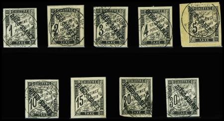 TAXE N°3 à 11, tous avec oblitération centrale sauf