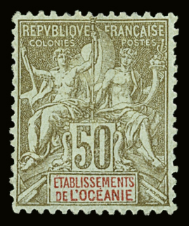 N°20 50c. bistre s. azur, neuf *, TB