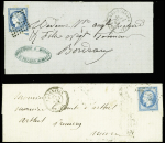 ALLIER 2 lettres : n°14 obl PC 354 + T22 "Bellenaves